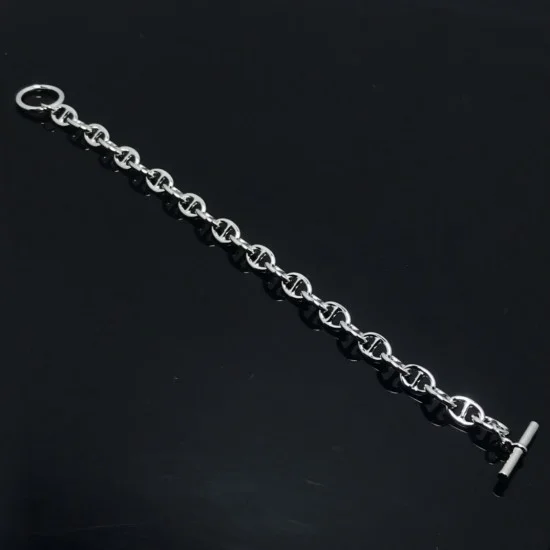 [HERMES]* Glenan bracelet *グレナン シングル シルバー Glenan Godronne bracelet | Hermès USA